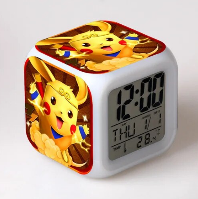 Pokemon Luminous LED Colorful Flash Alarm Clock