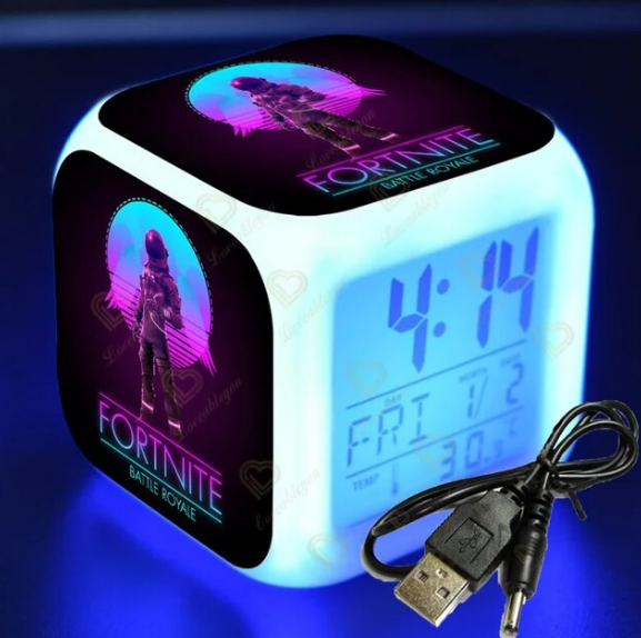 Unique Fortnite LED Alarm Clock With 7 Colors