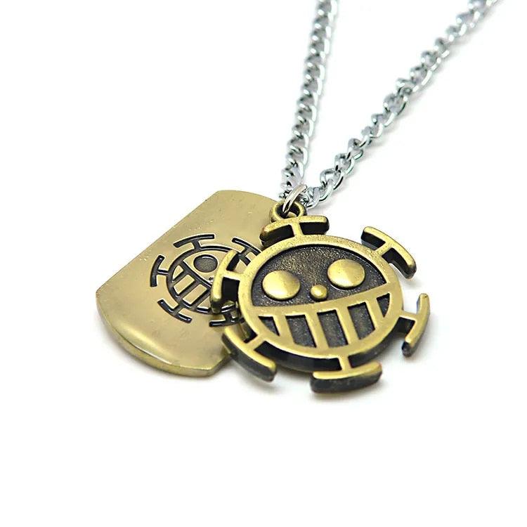 Anime One Piece Necklace Luffy Straw Hat And Skull Logo