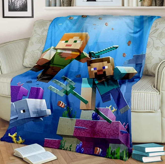 Minecraft Soft Throw Blanket For Home Bedroom Unique