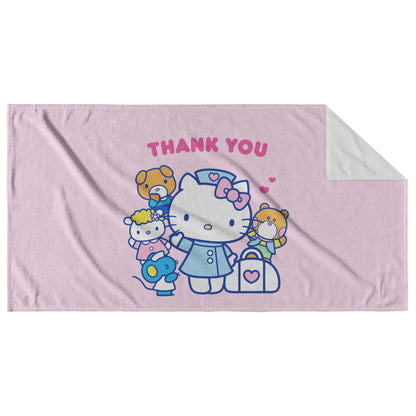 Beach Towel Thank You Print Hello Kitty - DUGO
