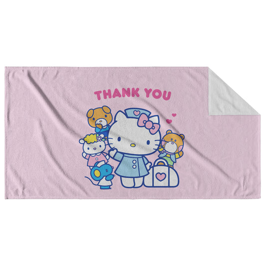 Beach Towel Thank You Print Hello Kitty - DUGO
