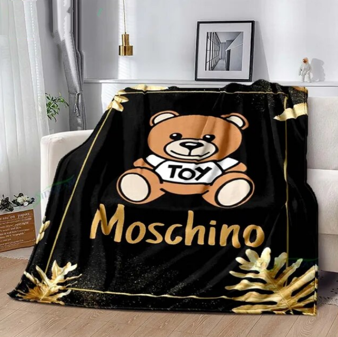 Moschino Logo Blanket Anime Flannel Bed Throw Blanket Soft Sofa