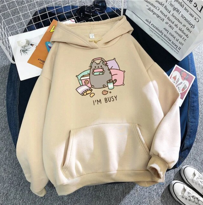 Funny The Cat Fashion Kawaii Pattern Hoodies Casual Long Sleeve