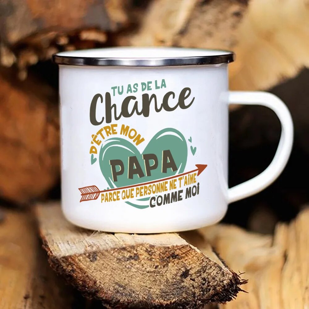 Best Dad In The World French Print Enamel Mug