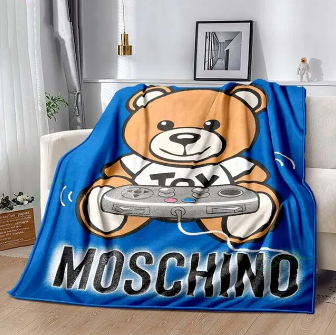 Moschino Logo Blanket Anime Flannel Bed Throw Blanket Soft Sofa