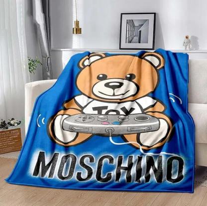 Moschino Logo Blanket Anime Flannel Bed Throw Blanket Soft Sofa