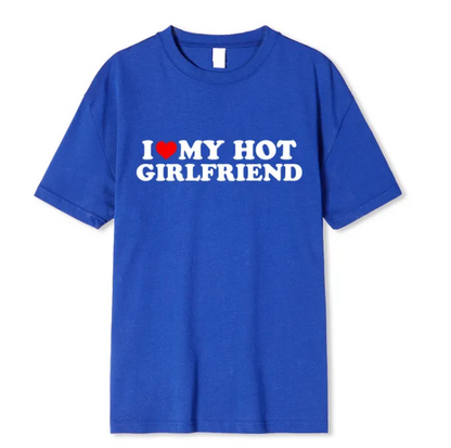 Vintage Funny I Love My Hot Girlfriend Boyfriend Tshirt