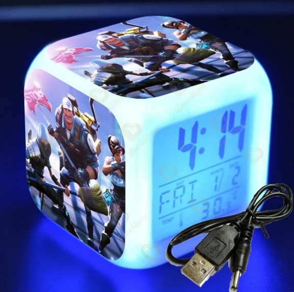 Dive Into Fortnite World With 7 Colors LED Alarm Clock