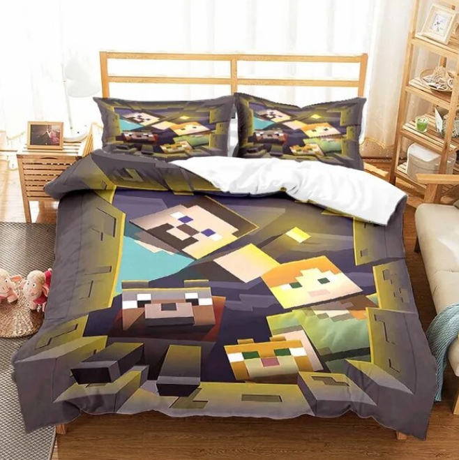 Minecraft Pattern Duvet Cover Bedding Set For Bedroom Creative