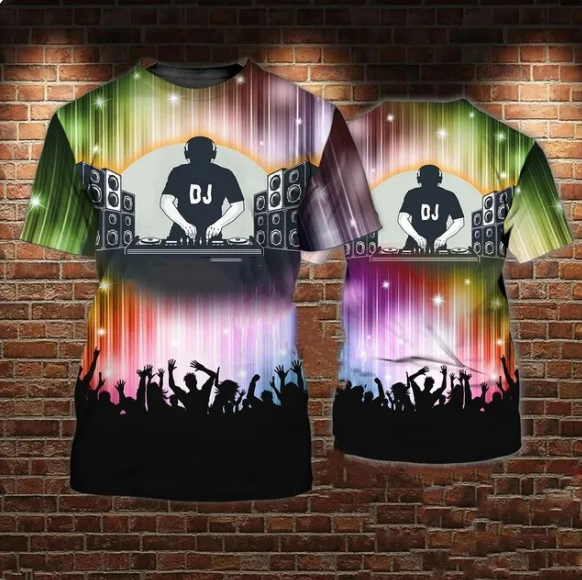 DJ Rock Music Tshirt For Men Leisure O neck Short Sleeve Multi Color