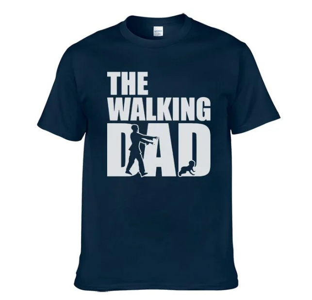 Tshirts Printed The Walking Dad Hip Hop Blouse Men - DUGO