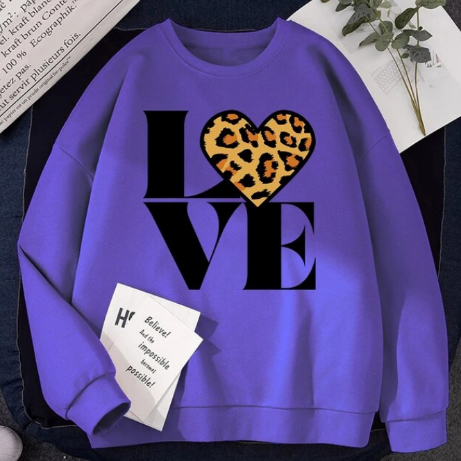 Sweatshirts Vintage Leopard Love Forever