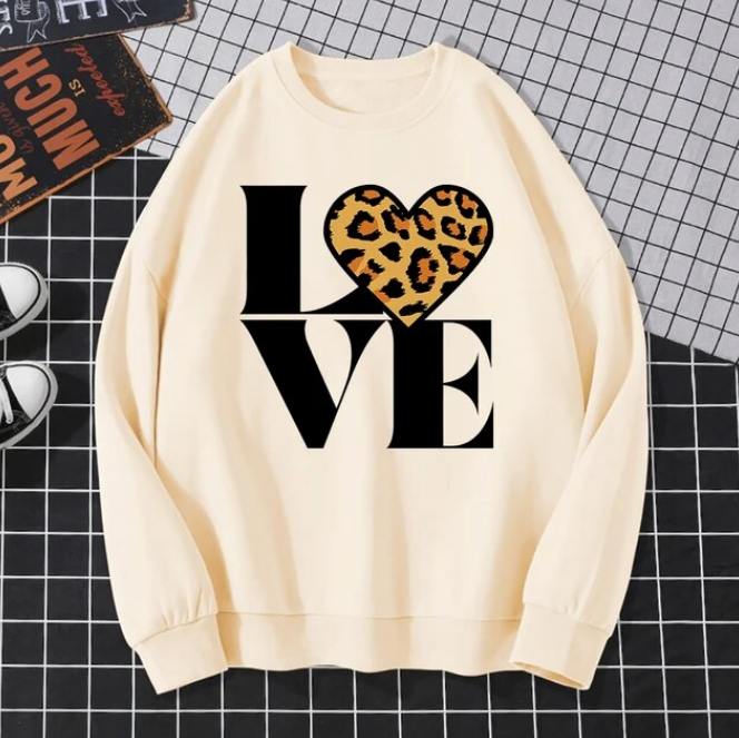 Sweatshirts Vintage Leopard Love Forever