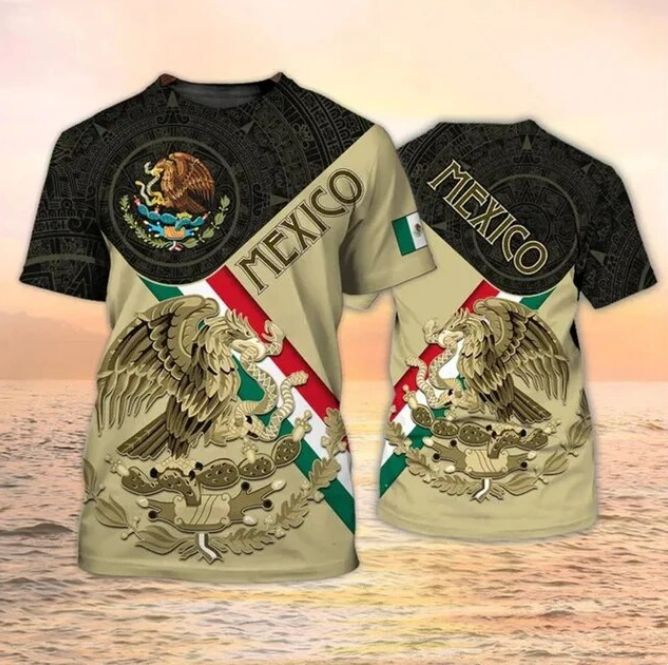 Mexico National Flag Print Men Tshirt Fashion 3D