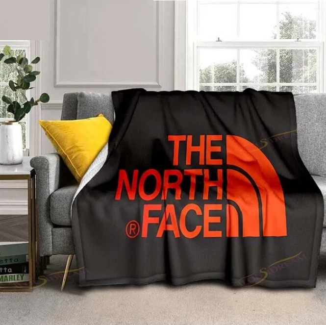 The North Face Logo Printed Bedspread Bed Plaid Sofa Blanket