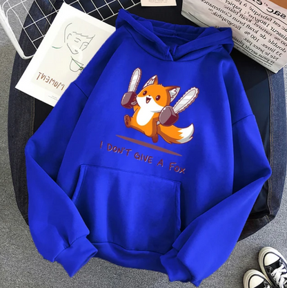 I Do Not Give A Fox Cute Animal Kawaii Hoodie Pullover Sweatshirts