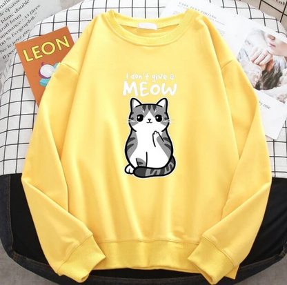 Sweatshirt I Do Not Give A Meow Funny Cat Cartoon