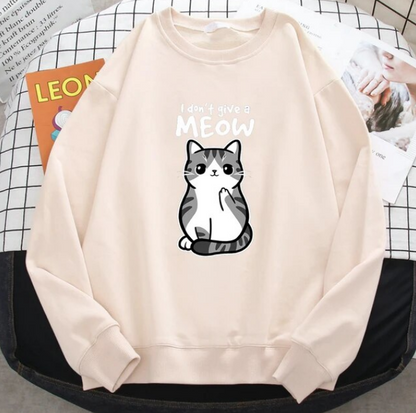 Sweatshirt I Do Not Give A Meow Funny Cat Cartoon