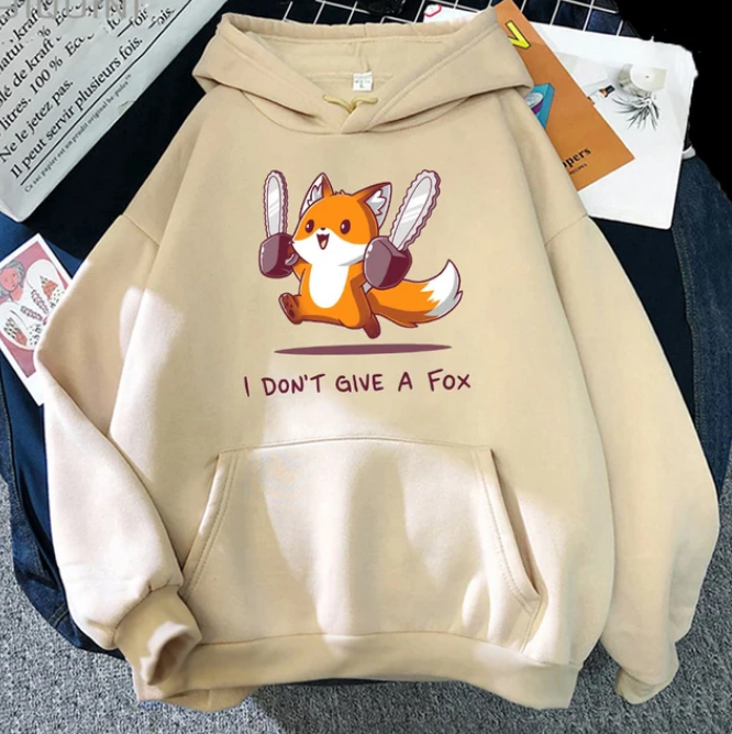 I Do Not Give A Fox Cute Animal Kawaii Hoodie Pullover Sweatshirts