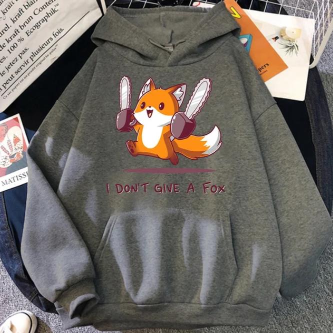 I Do Not Give A Fox Cute Animal Kawaii Hoodie Pullover Sweatshirts