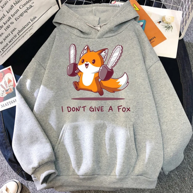 I Do Not Give A Fox Cute Animal Kawaii Hoodie Pullover Sweatshirts