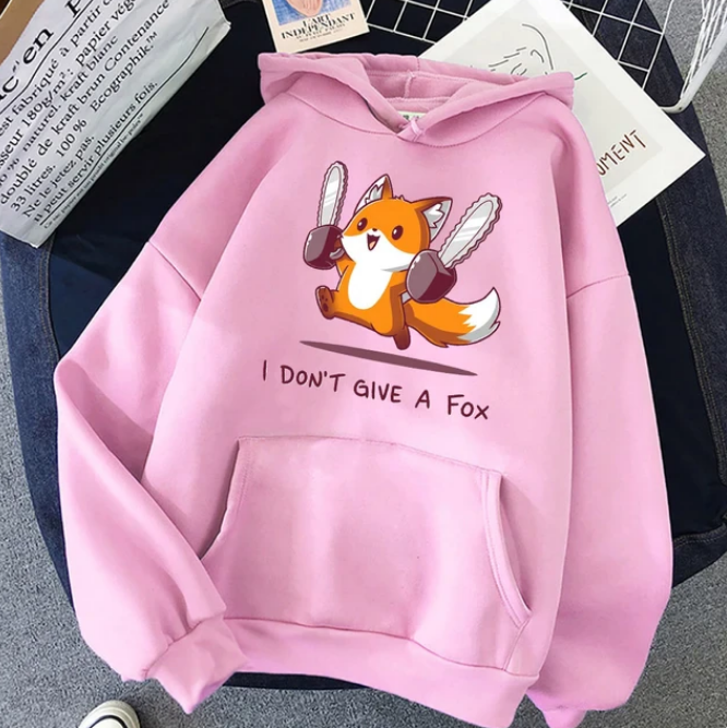 I Do Not Give A Fox Cute Animal Kawaii Hoodie Pullover Sweatshirts