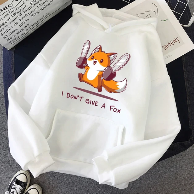 I Do Not Give A Fox Cute Animal Kawaii Hoodie Pullover Sweatshirts