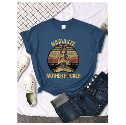 Vintage Namaste Mother Explicit Pattern Women Tshirt O Neck