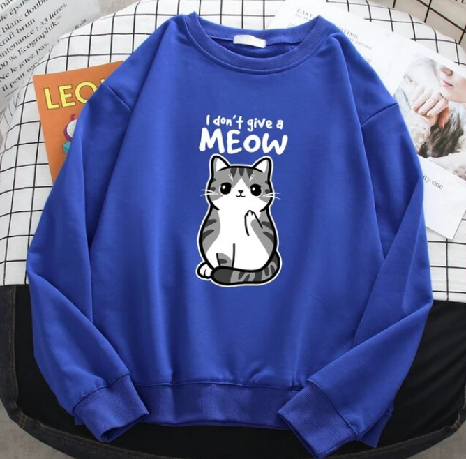 Sweatshirt I Do Not Give A Meow Funny Cat Cartoon