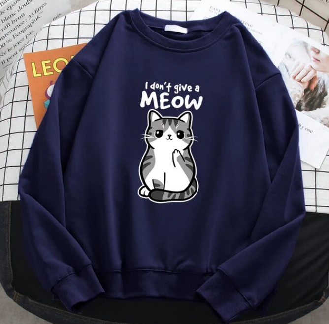 Sweatshirt I Do Not Give A Meow Funny Cat Cartoon