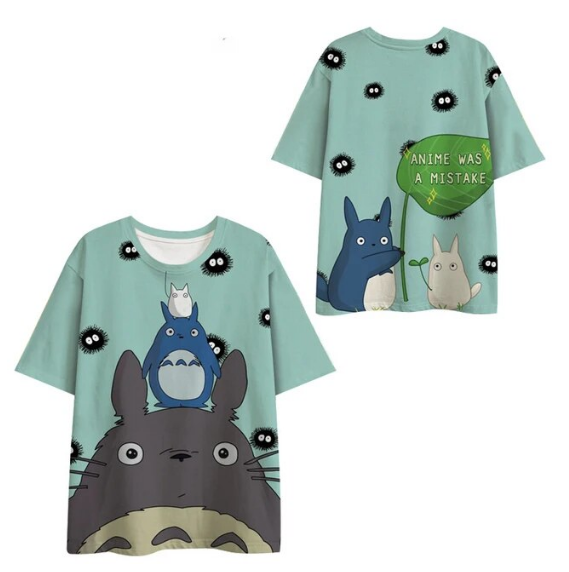 Anime My Neighbor Totoro 3D Print Spirited Away Tshirt Funny