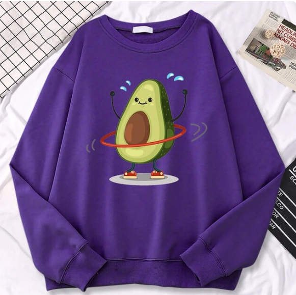 Pullovers Avocado Exercise And Rotation Soft Sweatshirt