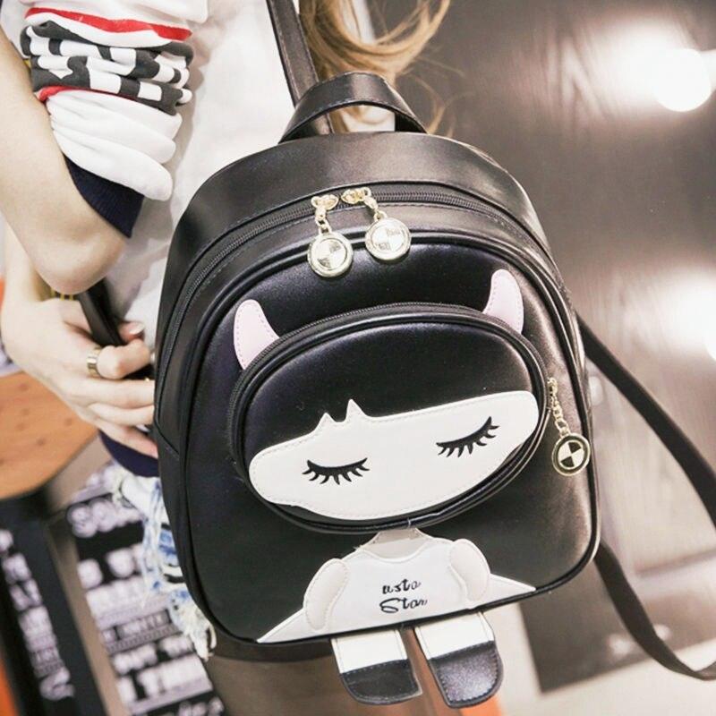 Small Black Backpack Mini Backpack Women Pu Leather Shoulder