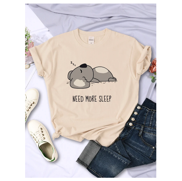 Need More Sleep Cartoons Bear Women Tshirt