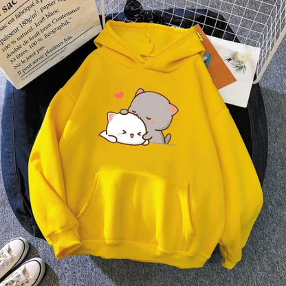 Peach Cat Kawaii Plus Size Hoodies Sweatshirts