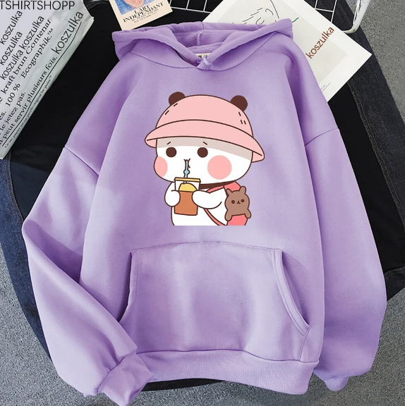 Bubu and Dudu Hoodie Women Aesthetic Graphic Kawaii Bubble Tea Hoodies Sweatshirts - DUGO