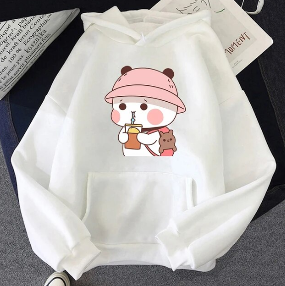 Bubu and Dudu Hoodie Women Aesthetic Graphic Kawaii Bubble Tea Hoodies Sweatshirts - DUGO