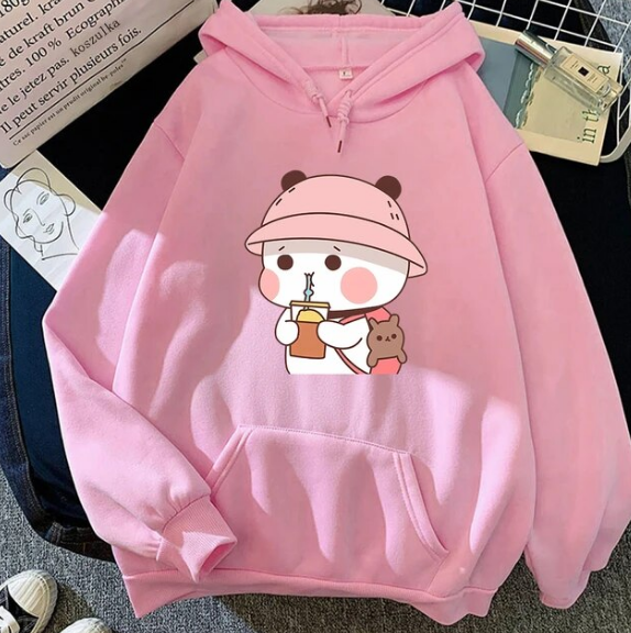 Bubu and Dudu Hoodie Women Aesthetic Graphic Kawaii Bubble Tea Hoodies Sweatshirts - DUGO