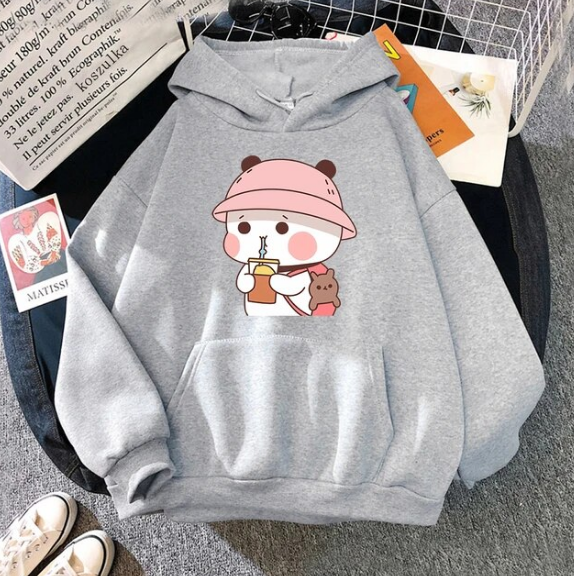 Bubu and Dudu Hoodie Women Aesthetic Graphic Kawaii Bubble Tea Hoodies Sweatshirts - DUGO