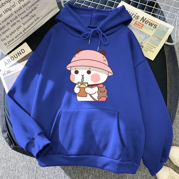 Bubu and Dudu Hoodie Women Aesthetic Graphic Kawaii Bubble Tea Hoodies Sweatshirts - DUGO