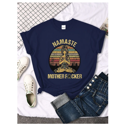 Vintage Namaste Mother Explicit Pattern Women Tshirt O Neck