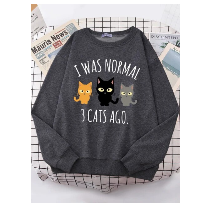 I Was Normal 3 Cats Ago Sweatshirt Sportswear