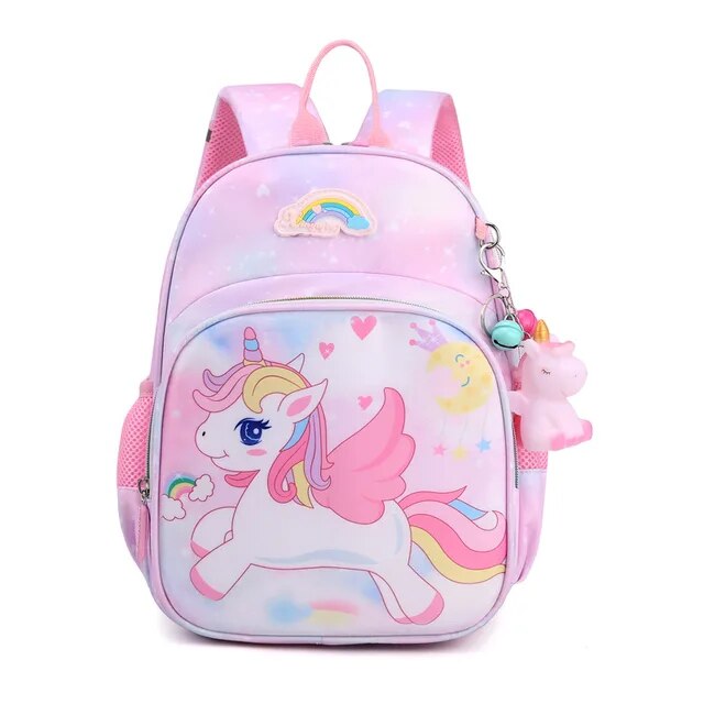 Unicorn Backpack For Girls Cartoon Pink