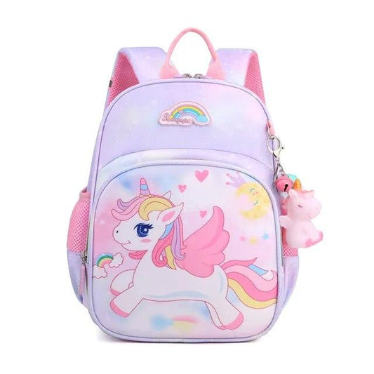 Unicorn Backpack For Girls Cartoon Purple