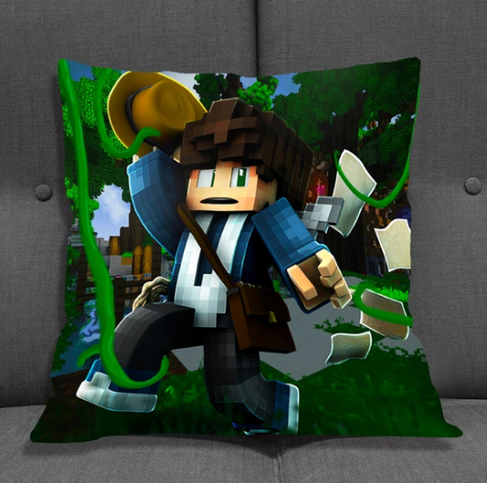 Minecraft Cartoon Cushion Covers In Short Plush