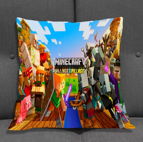 Minecraft Village And Pillage Cushions Covers For Bed Pillows Decorative