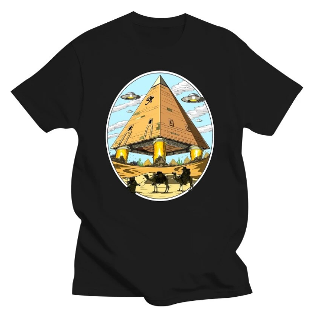 Alien Pyramids UFO Graphic Streetwear Egyptian Mythology Ancient Gods Tshirts - DUGO