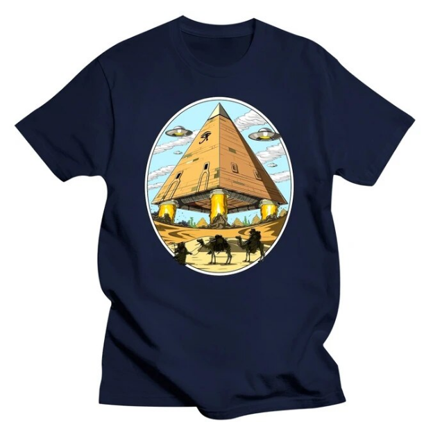 Alien Pyramids UFO Graphic Streetwear Egyptian Mythology Ancient Gods Tshirts - DUGO