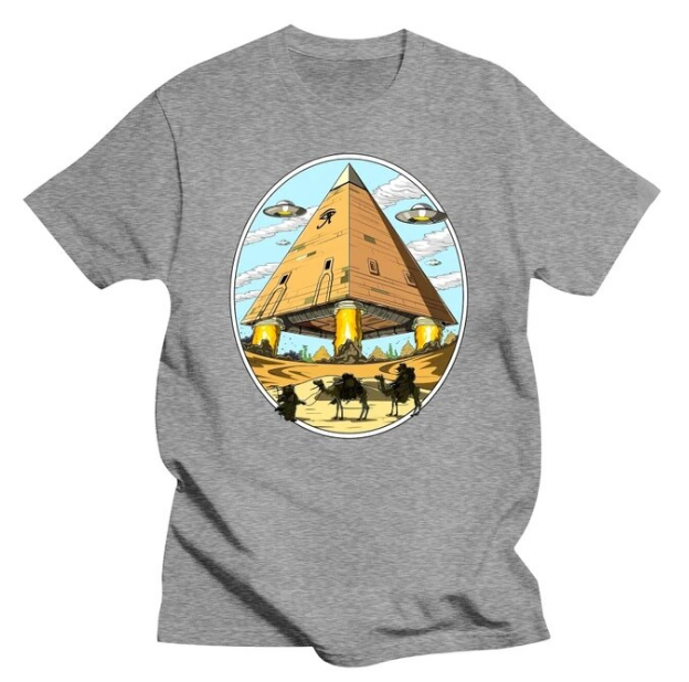 Alien Pyramids UFO Graphic Streetwear Egyptian Mythology Ancient Gods Tshirts - DUGO